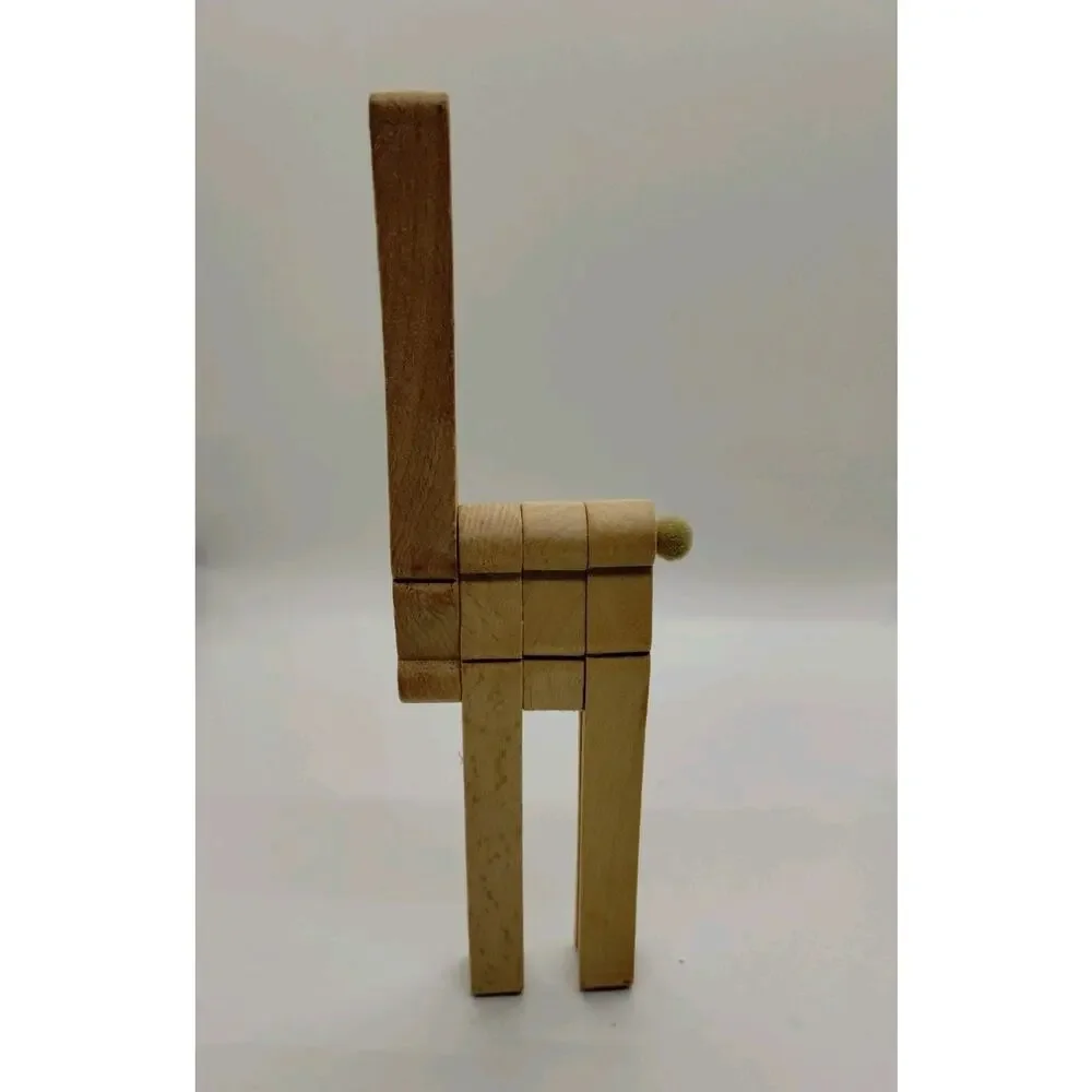 Vintage Unfinished Reindeer Wood Clothes Pin Set of 5 - 6.25” Tall Rudolph